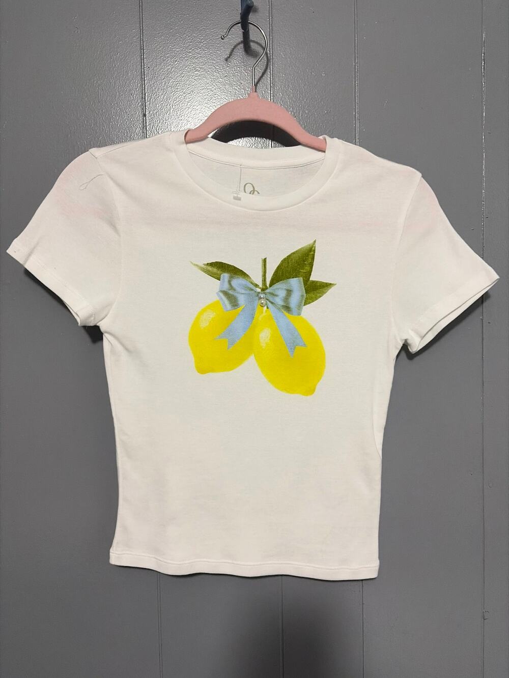 NWOT Organic Generation White Lemon Pearl Cotton Crewneck Baby T-shirt S